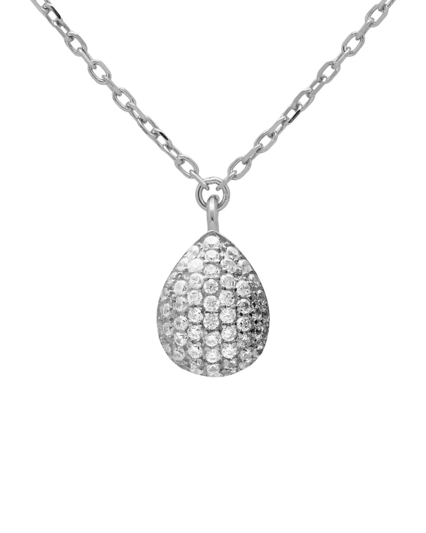 Collar corto Lux gota con circonita blanca en Plata