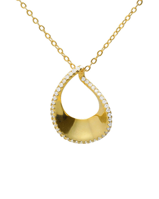 Collar corto Lux gota con circonita blanca en Plata
