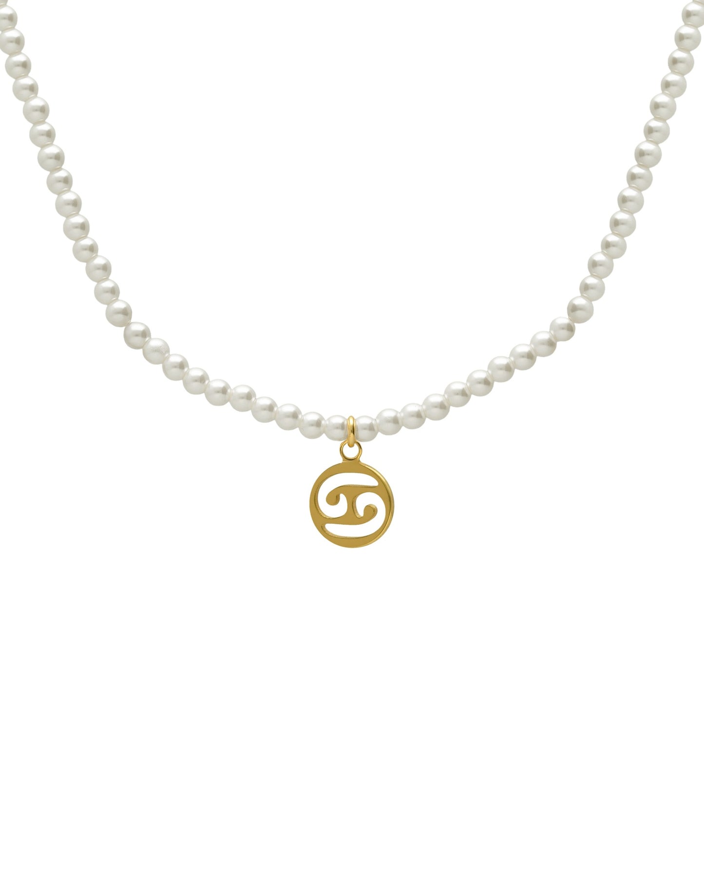 Collar corto Solene horóscopo con perla en Plata baño Oro