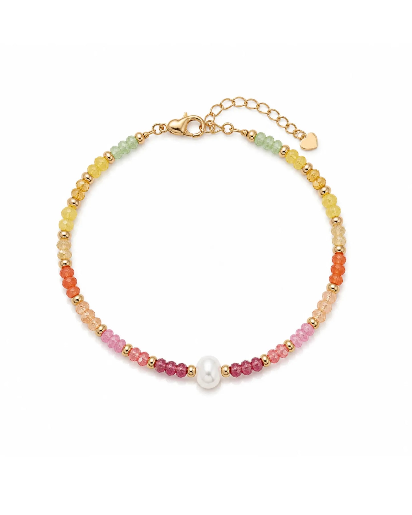 Pulsera Brisa de colores con perla de Latón