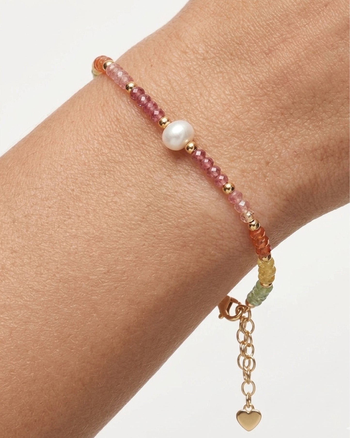 Pulsera Brisa de colores con perla de Latón