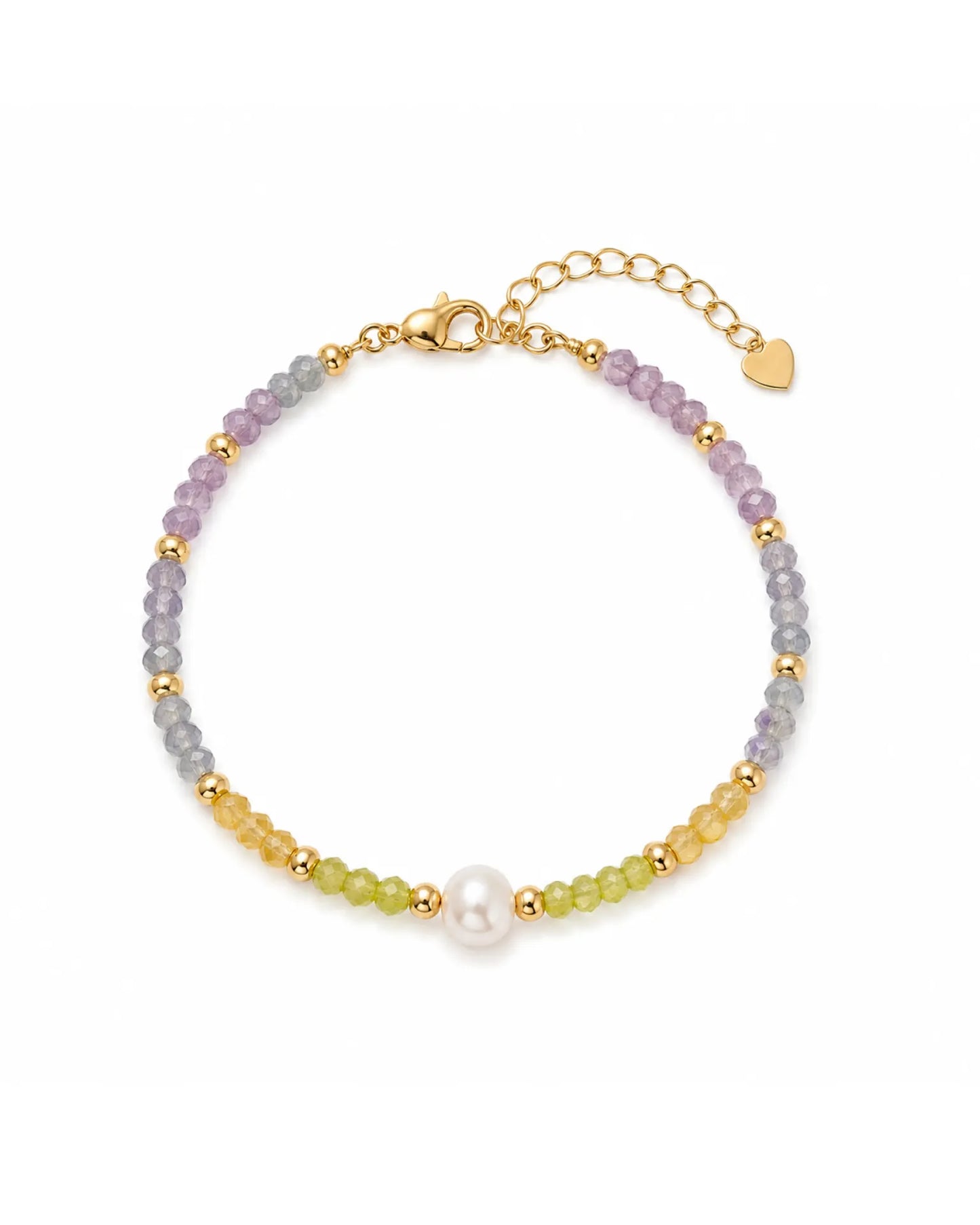 Pulsera Brisa de colores con perla de Latón