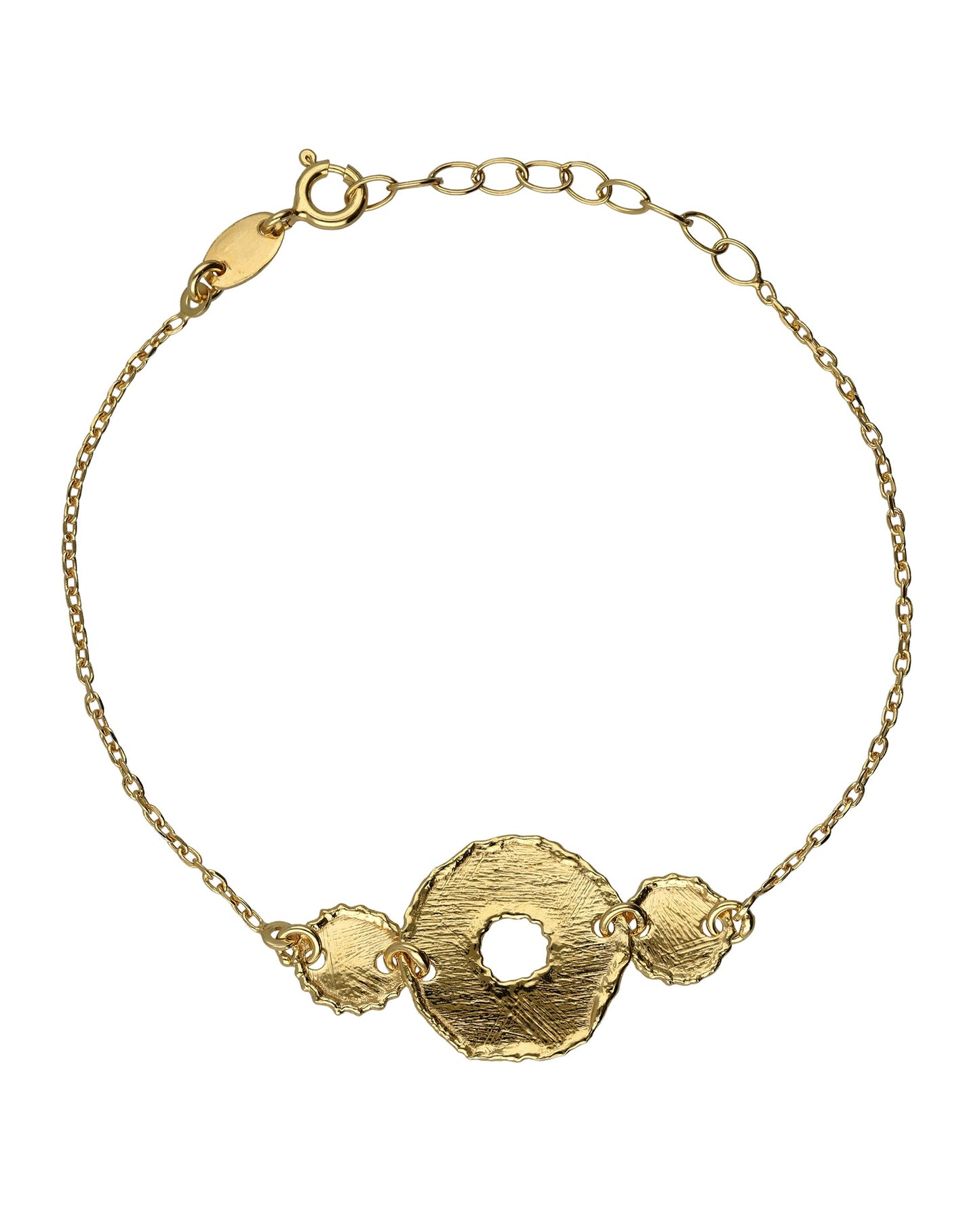 Pulsera textura círculo Alaska en Plata