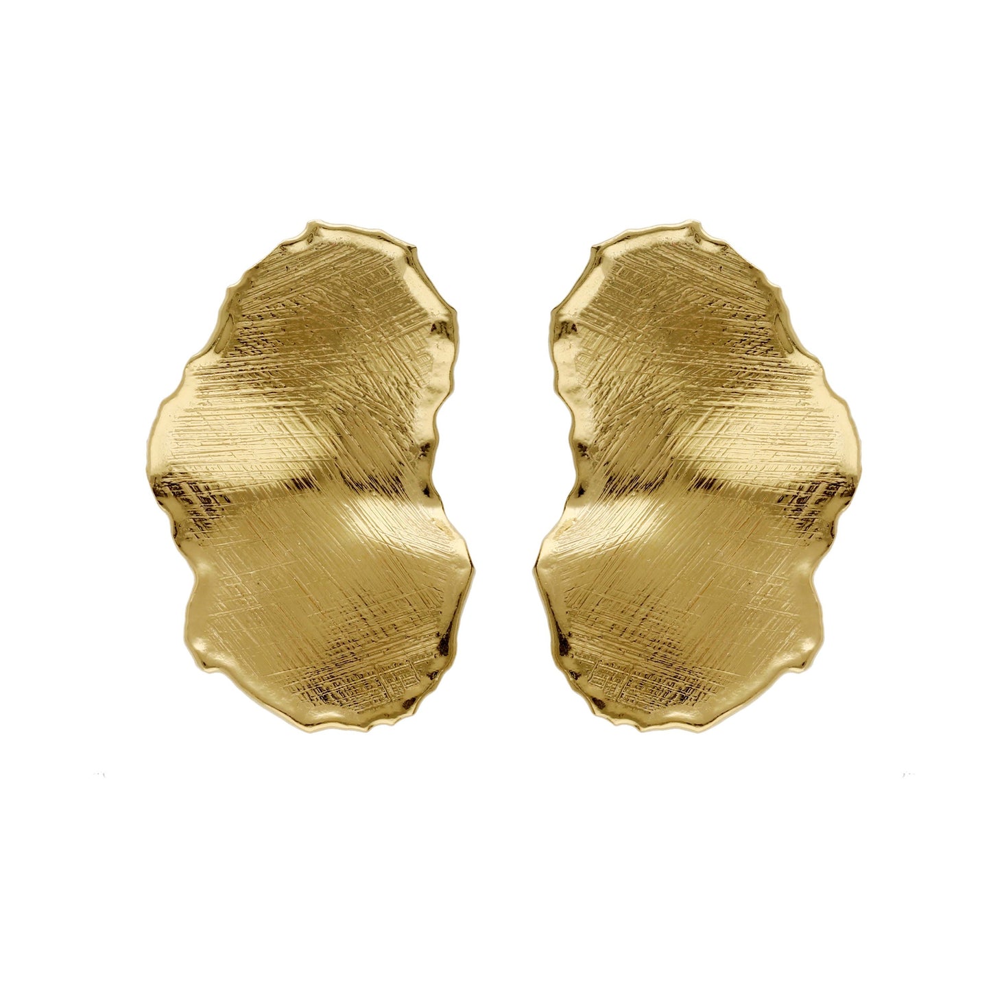 Pendientes cortos New York textura oval en Plata