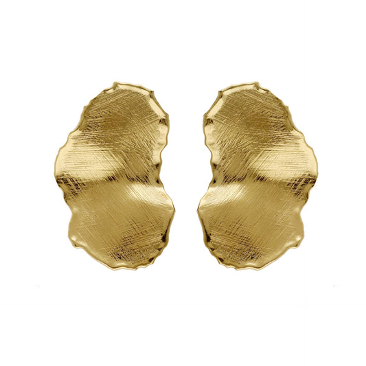 Pendientes cortos New York textura oval en Plata