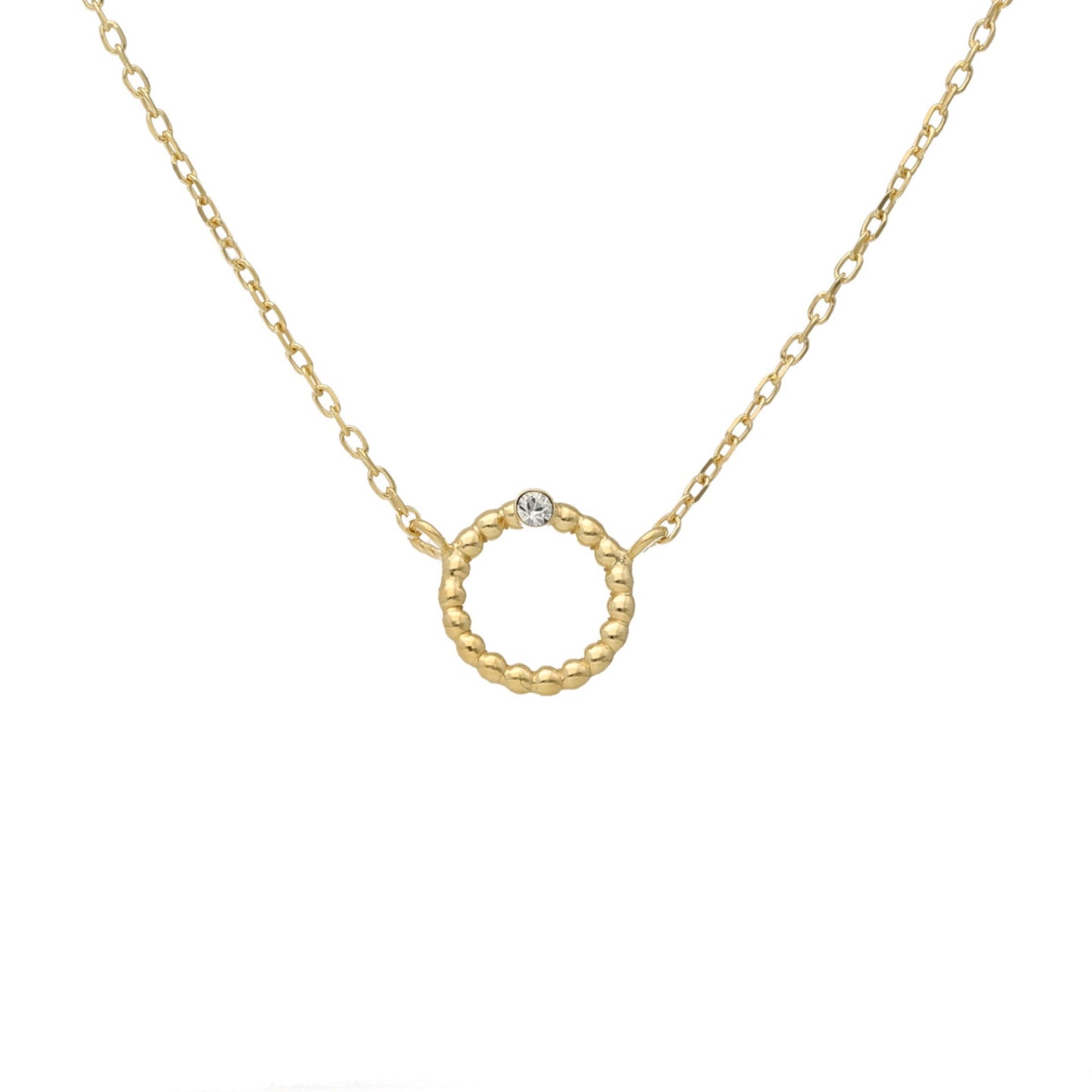 Collar corto Daphne trenzada cristal blanco en Plata