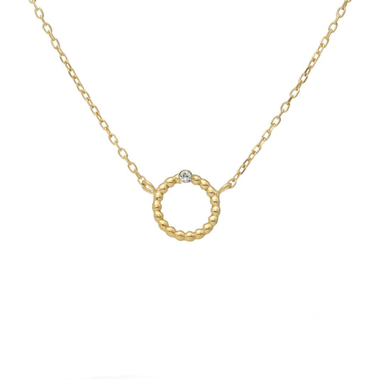 Collar corto Daphne trenzada cristal blanco en Plata