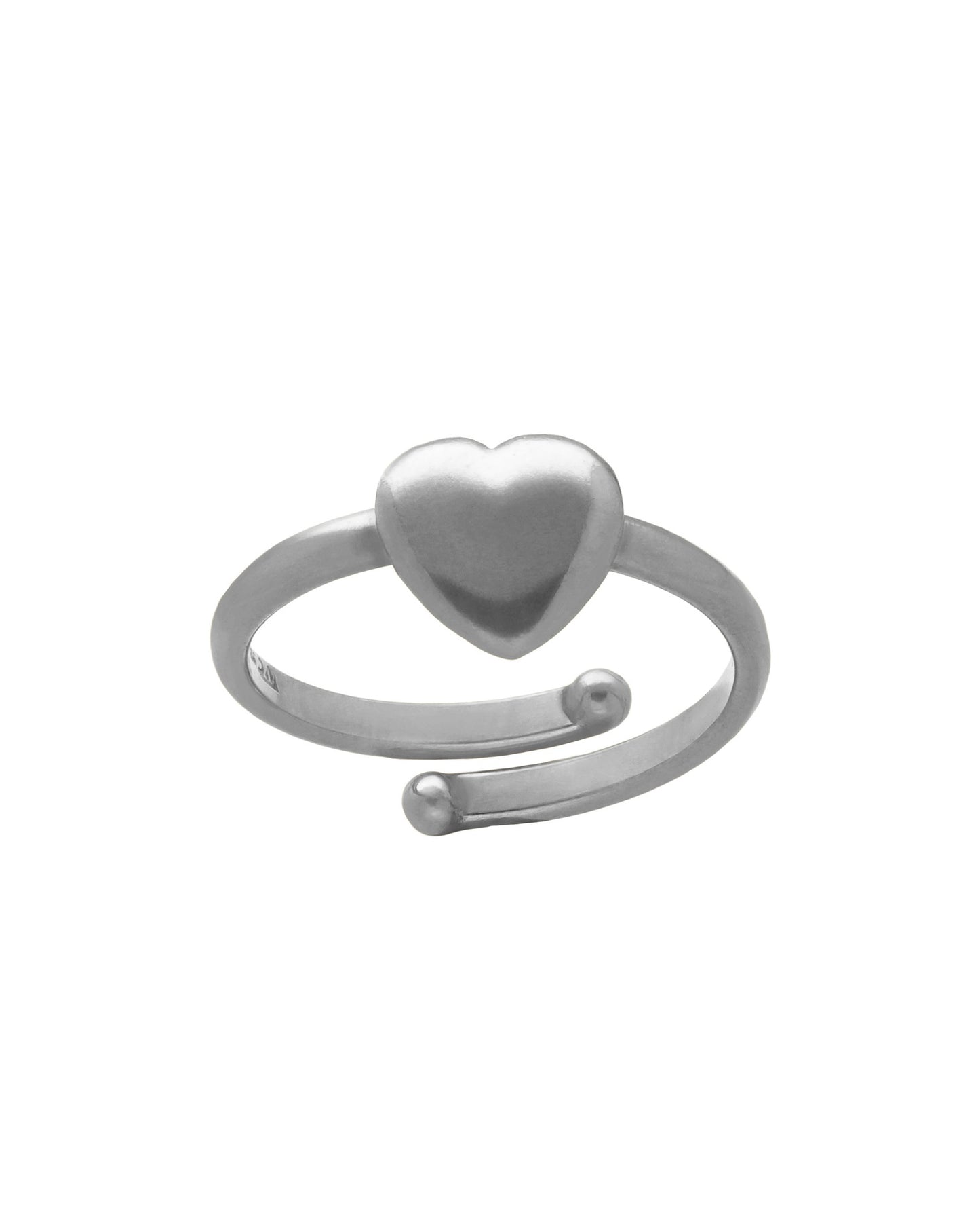 Anillo ajustable Muá corazón en plata