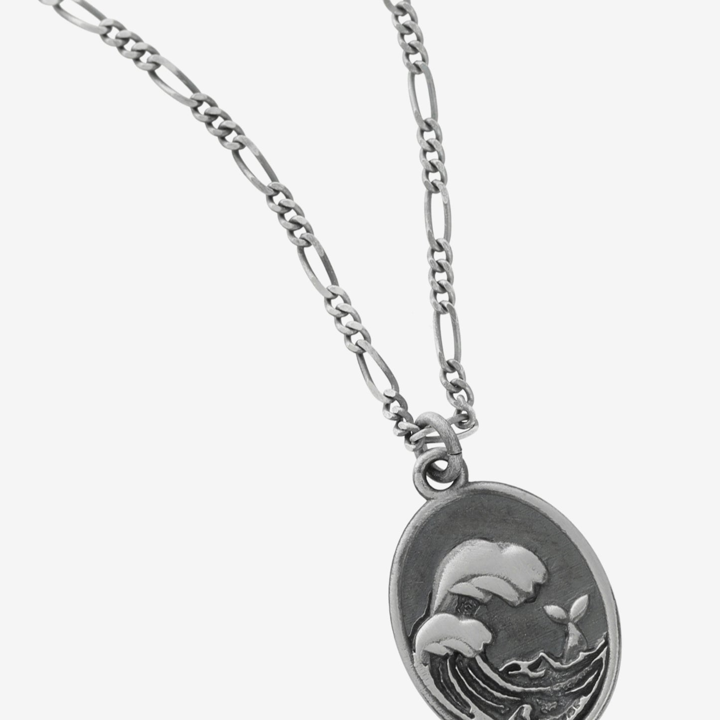 Collar largo Ares en Plata baño rodio