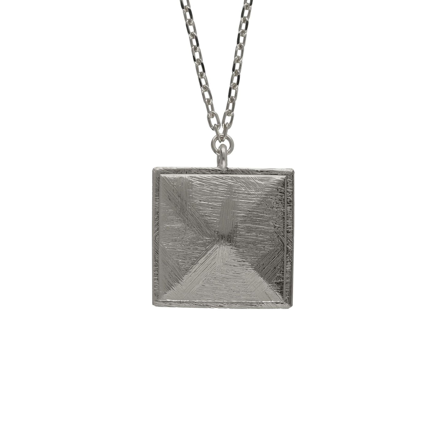 Collar corto textura cuadrado Good Morning en Plata