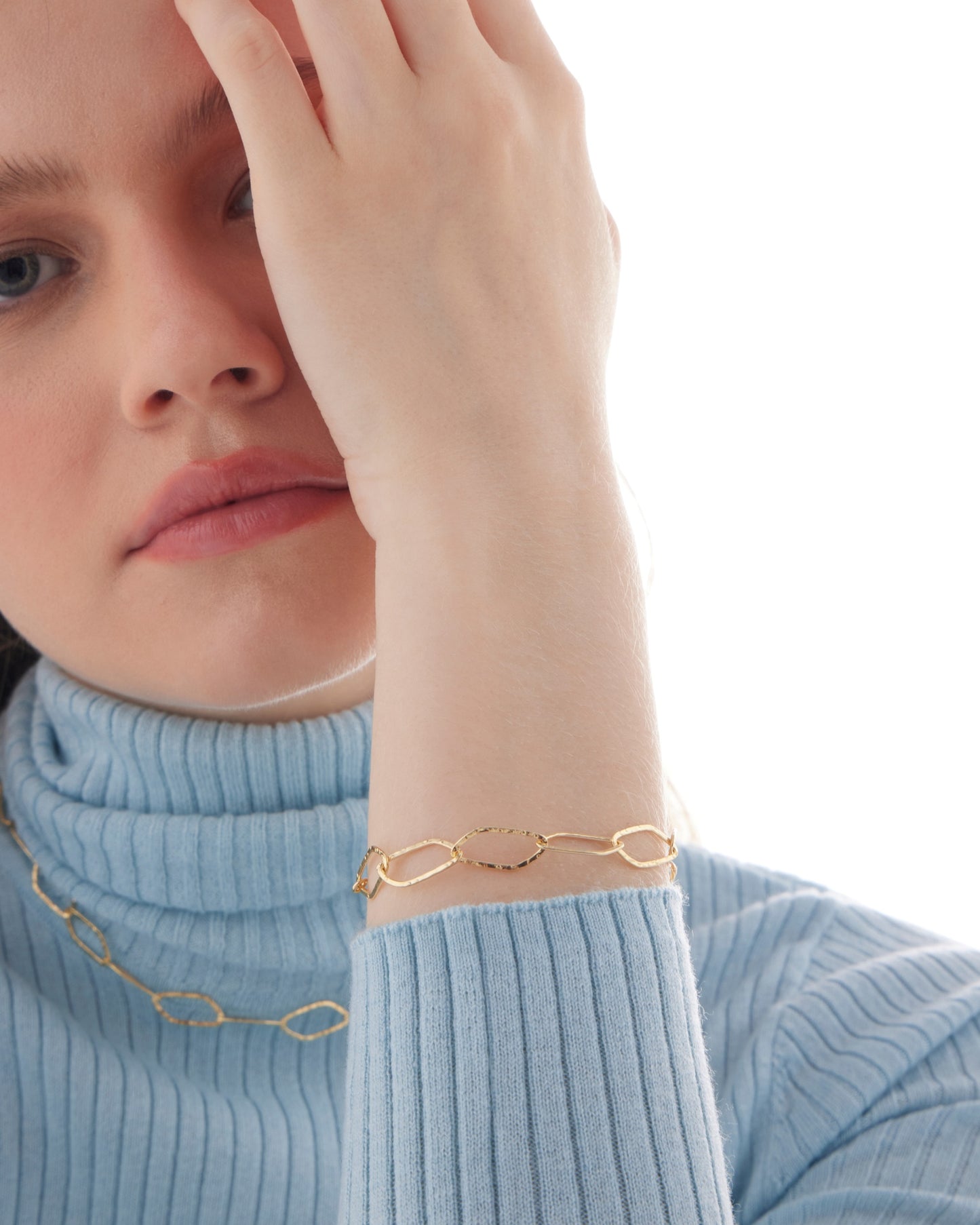 Pulsera textura eslabón Alpina en Plata