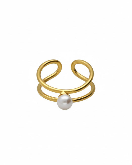 Anillo ajustable Sera con perla en Plata