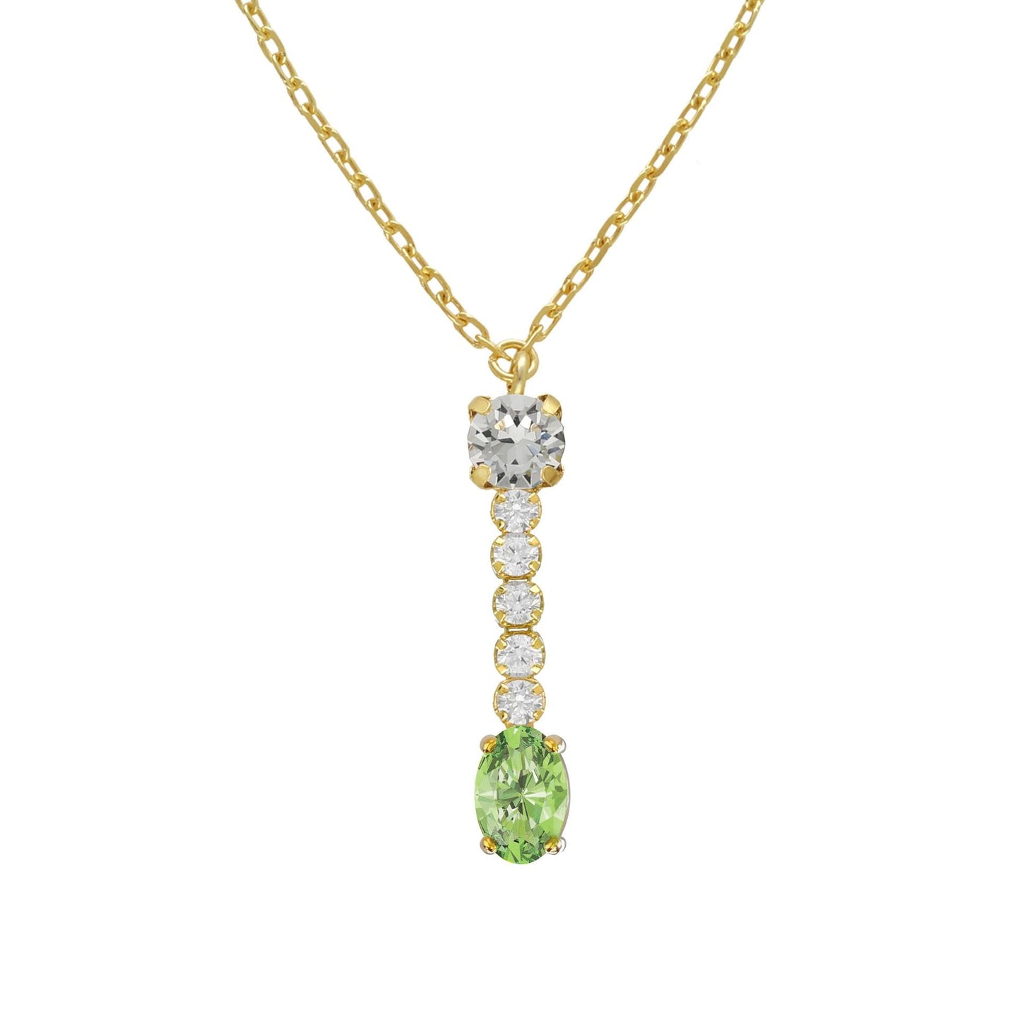 Collar corto Bonjour con cristales riviere en Plata baño Oro
