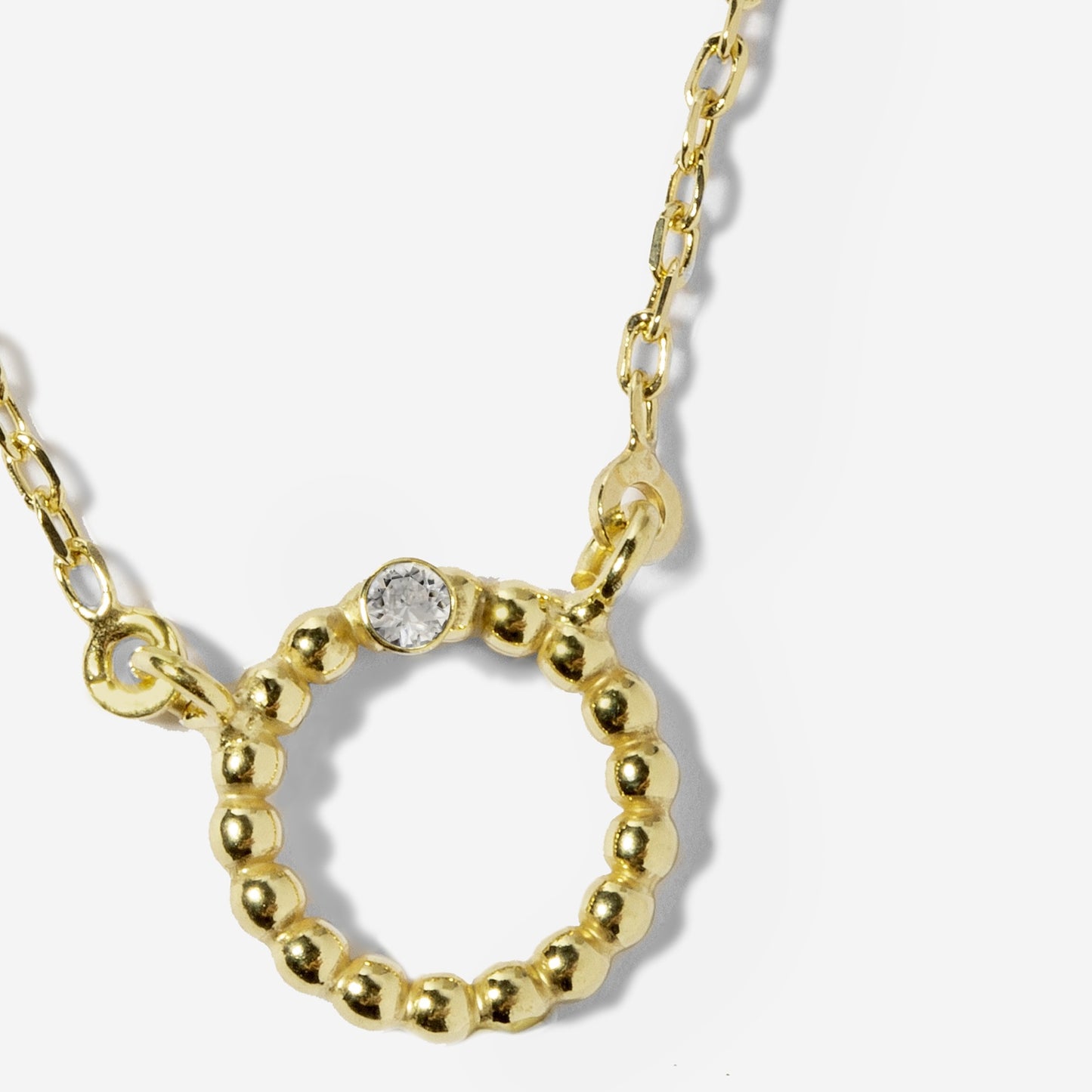 Collar corto Daphne trenzada cristal blanco en Plata
