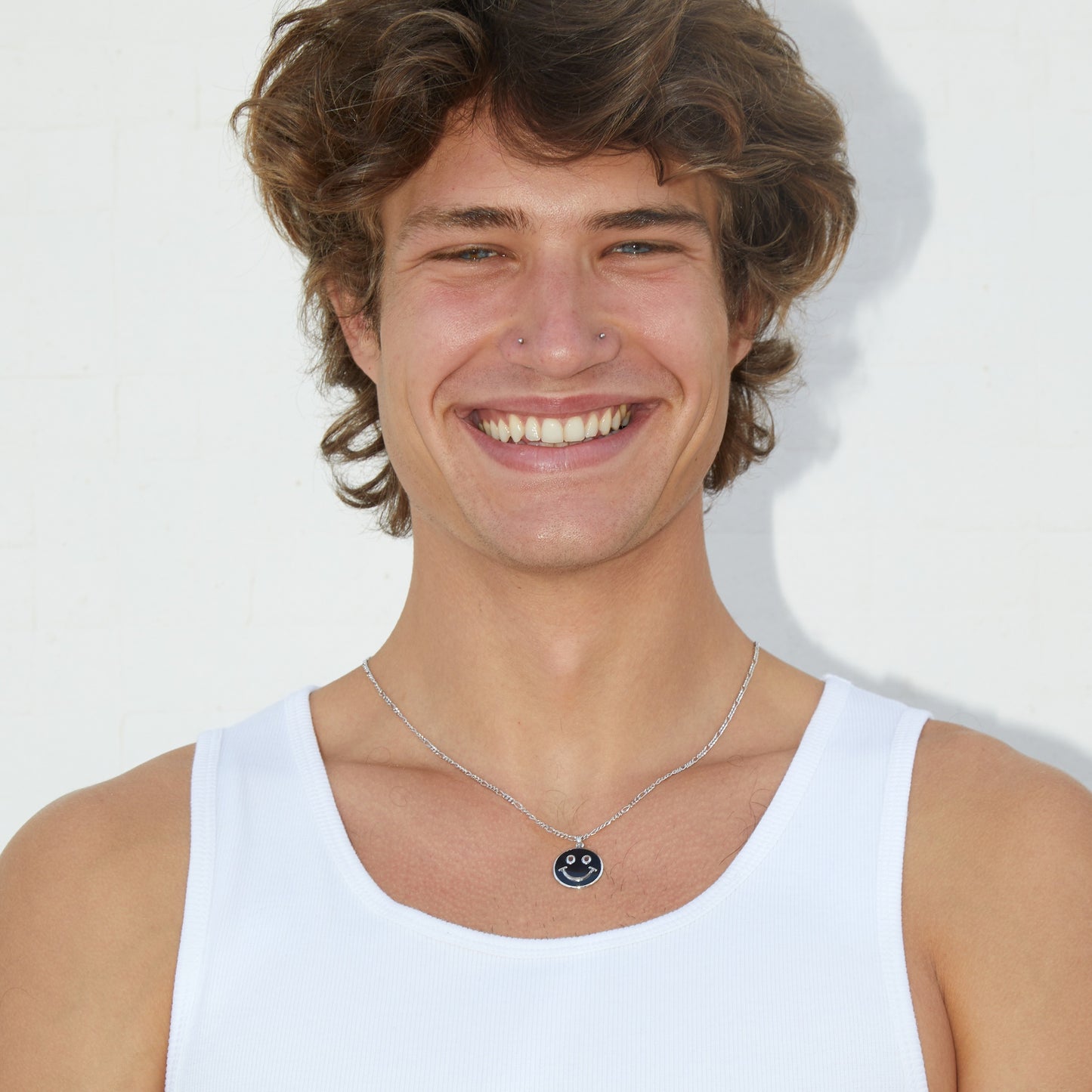 Collar largo Ares en Plata baño rodio