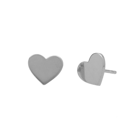 Pendientes botón Sincerely corazón en Plata