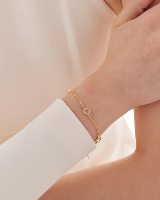 Pulsera círculo 7mm Lieve con cristal en Plata