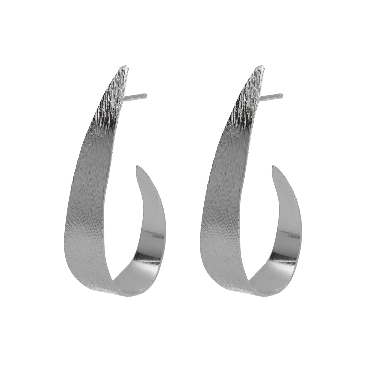Pendientes aro Noise textura en Plata