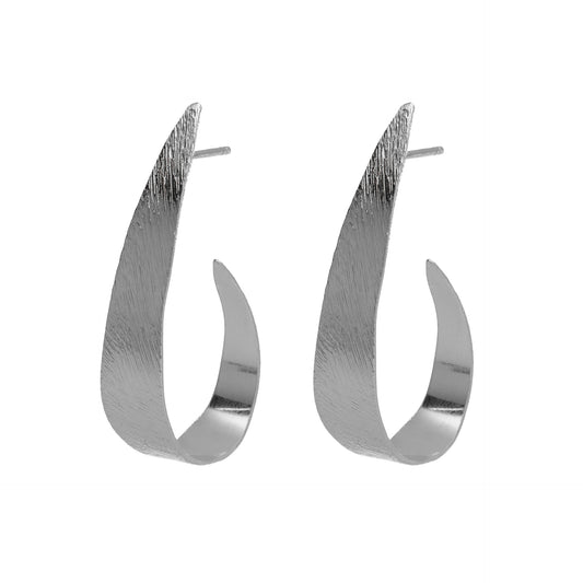 Pendientes aro Noise textura en Plata