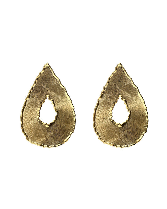 Pendientes largos textura lágrima Alaska en Plata