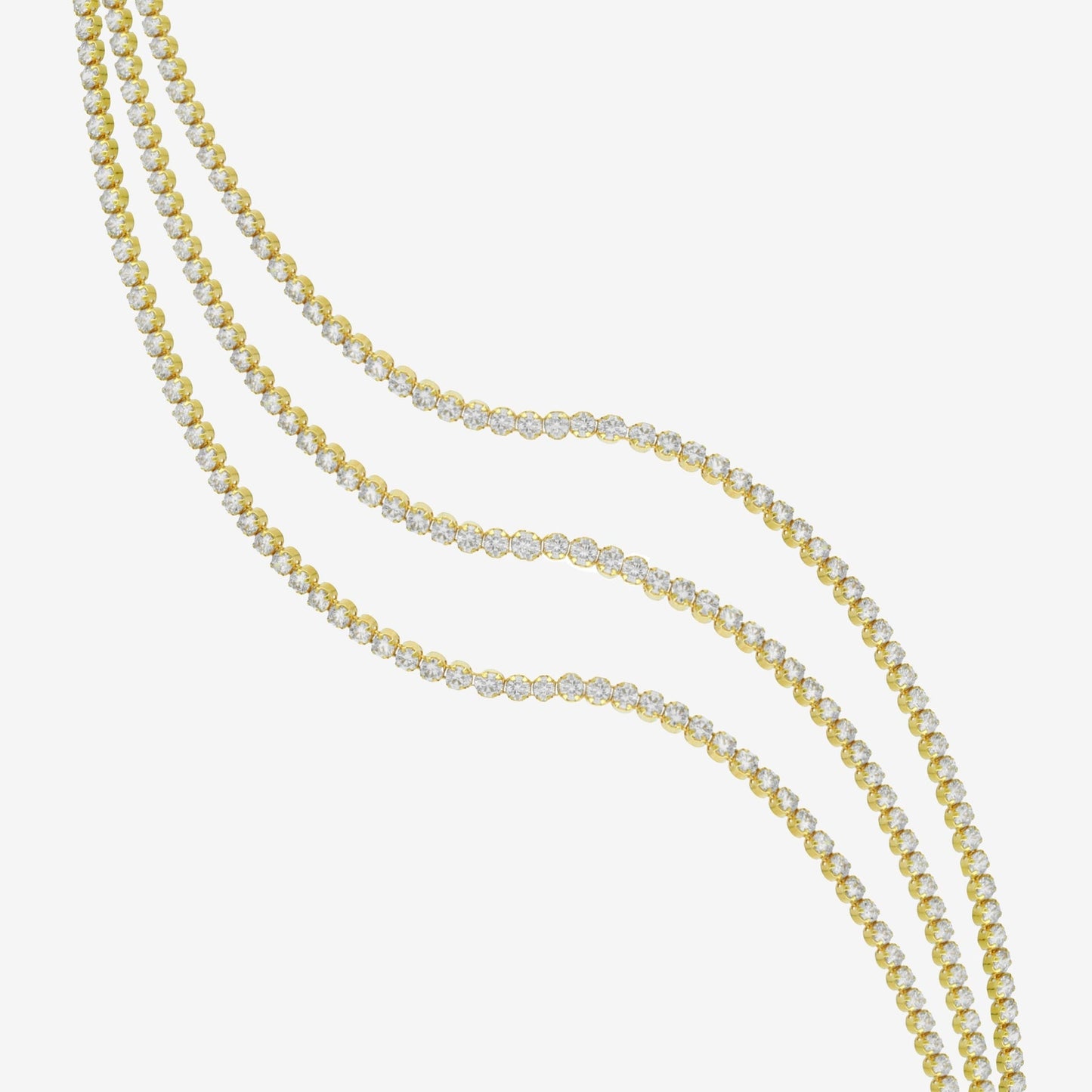 Collar corto Halo cristales riviere en Plata