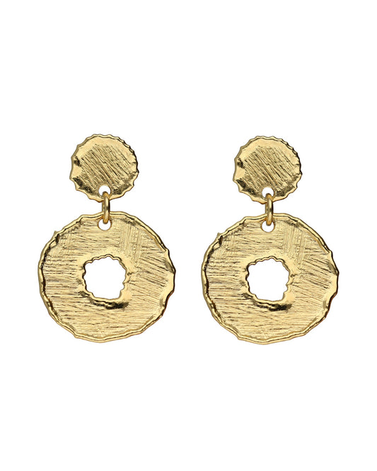 Pendientes cortos textura círculo Alaska en Plata