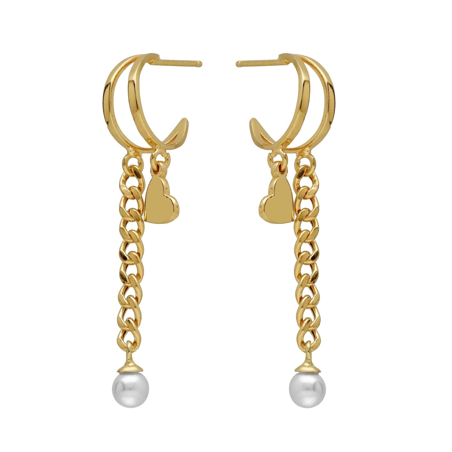 Pendientes aro Sincerely corazón cristal en Plata