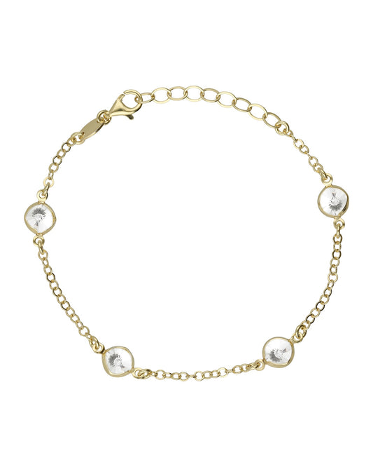 Pulsera círculo 7mm Lieve con cristal en Plata