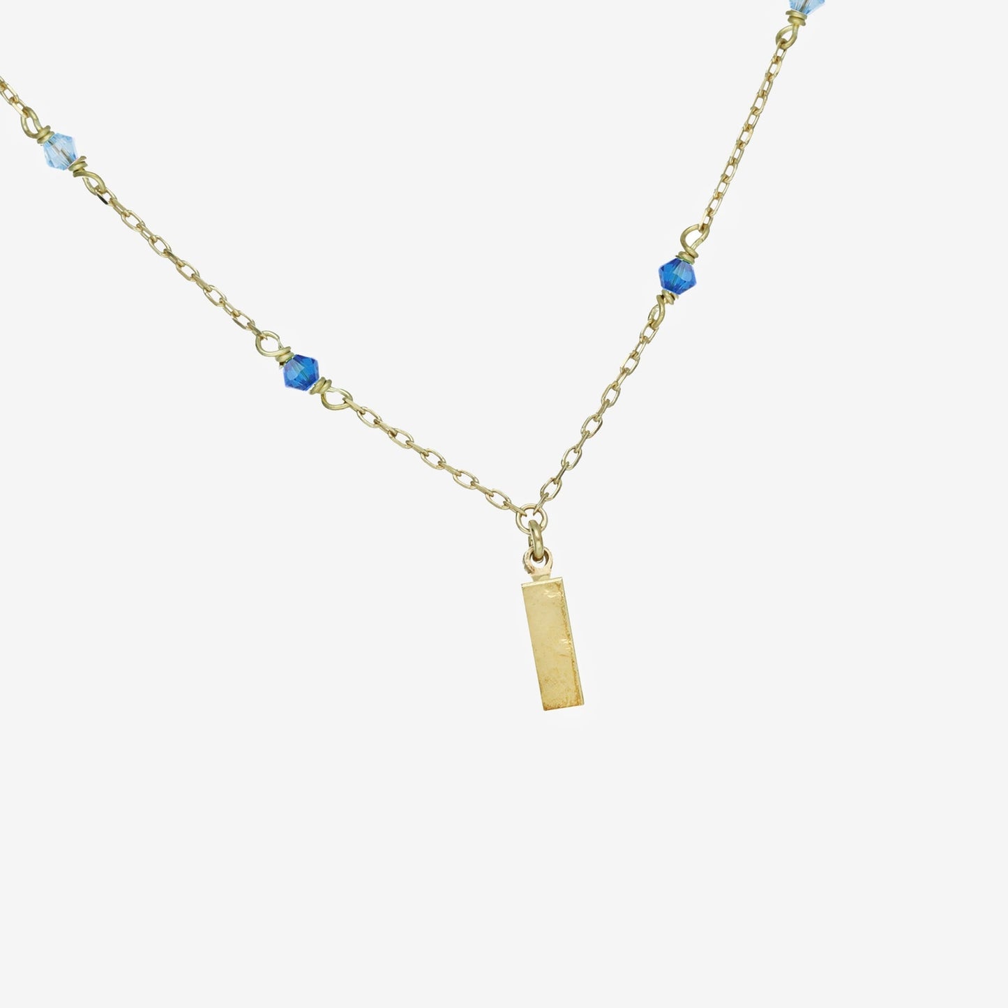 Collar corto Anya textura rectángulo cristal en Plata baño Oro