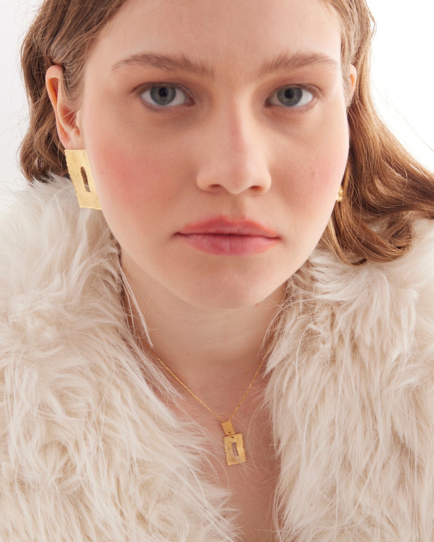 Collar corto textura rectángulo Alaska en Plata