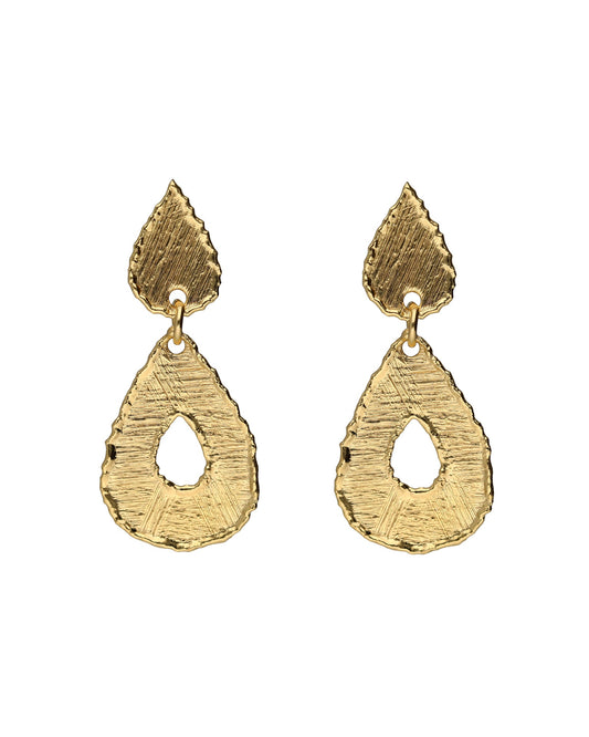 Pendientes cortos textura lágrima Alaska en Plata