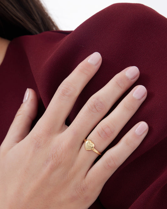Anillo ajustable Muá corazón en plata