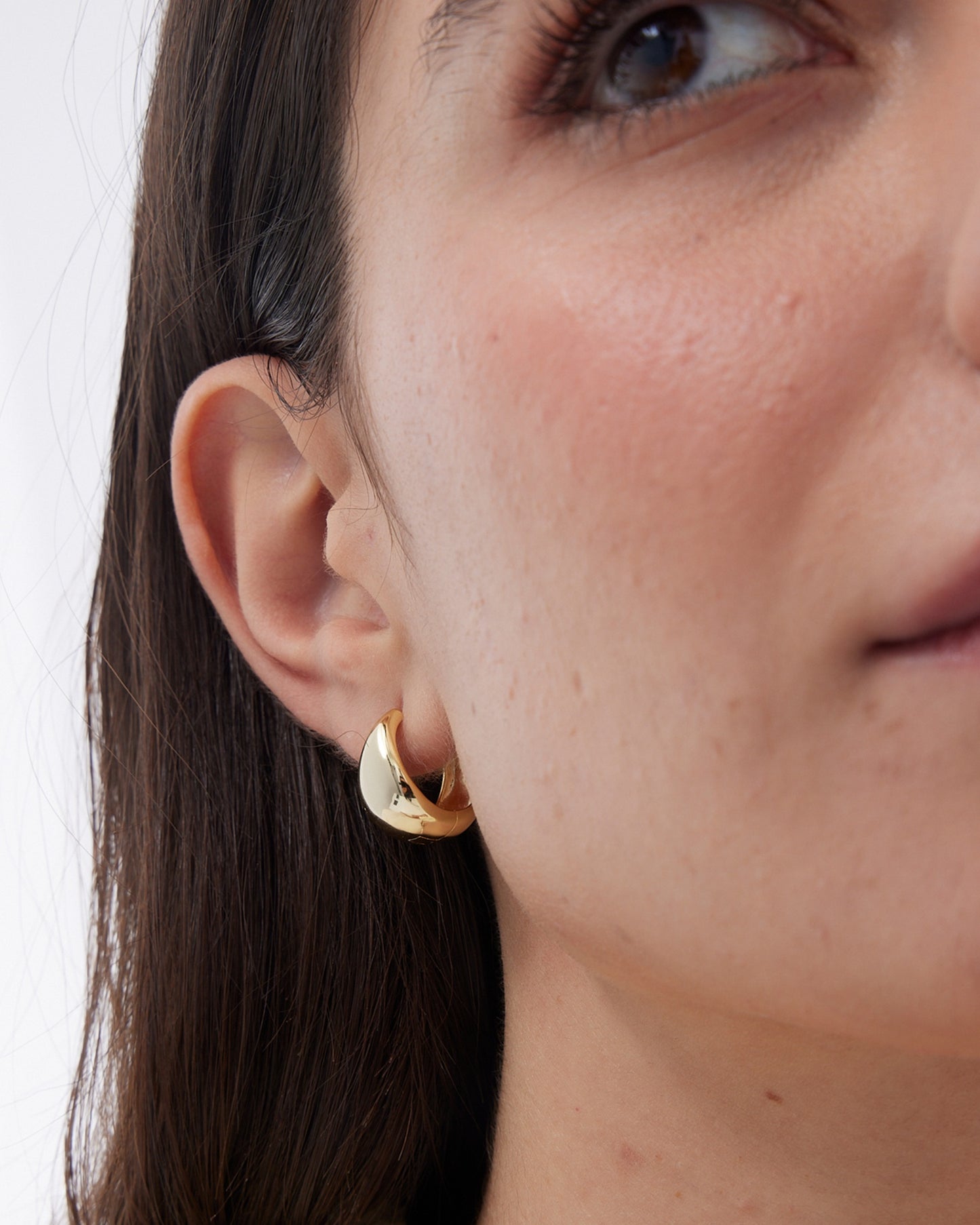 Pendientes aro click Solene en Plata baño Oro