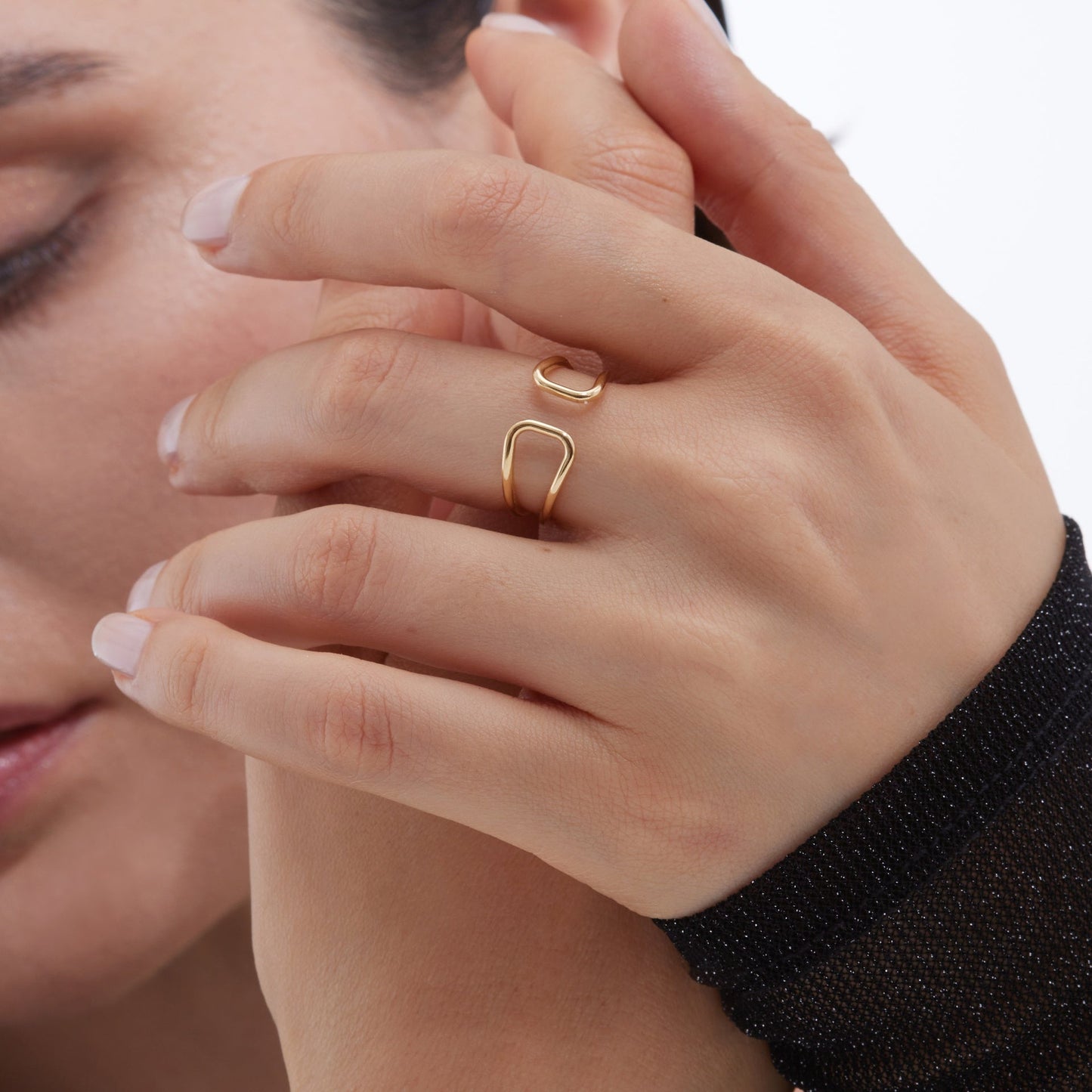 Anillo ajustable Frame en Plata