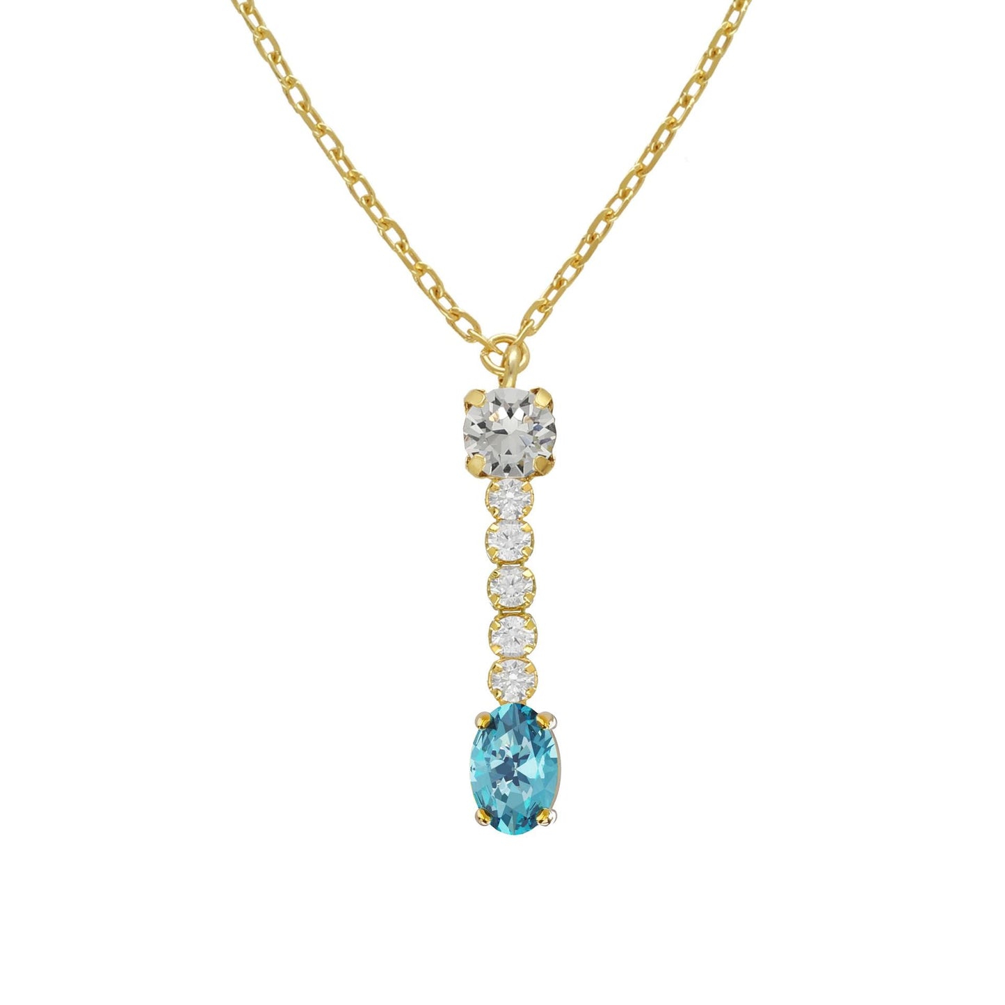 Collar corto Bonjour con cristales riviere en Plata baño Oro