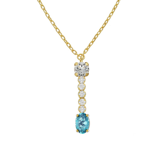 Collar corto Bonjour con cristales riviere en Plata baño Oro