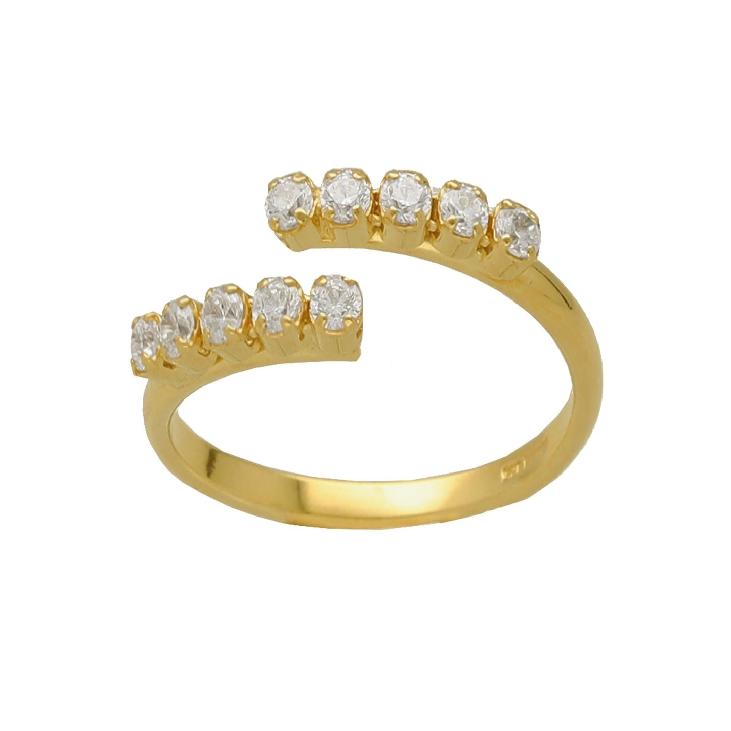 Anillo ajustable Bonjour con cristales riviere en Plata