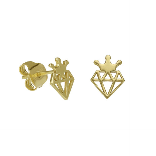 Pendientes botón Magic diamante en Plata