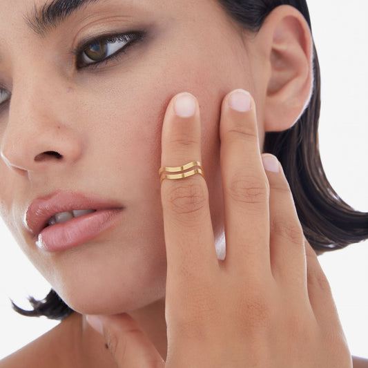 Anillo ajustable Connect en Plata
