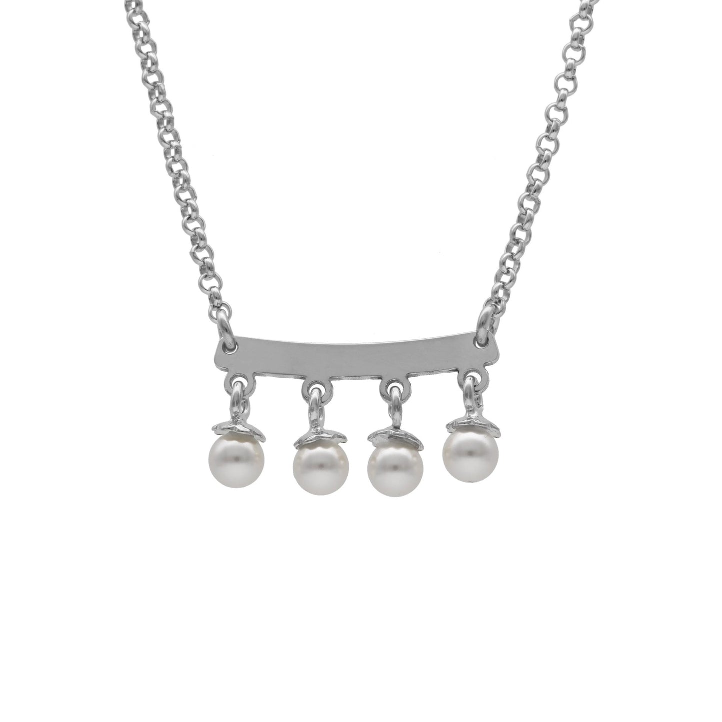 Collar corto Perlite perla en Plata