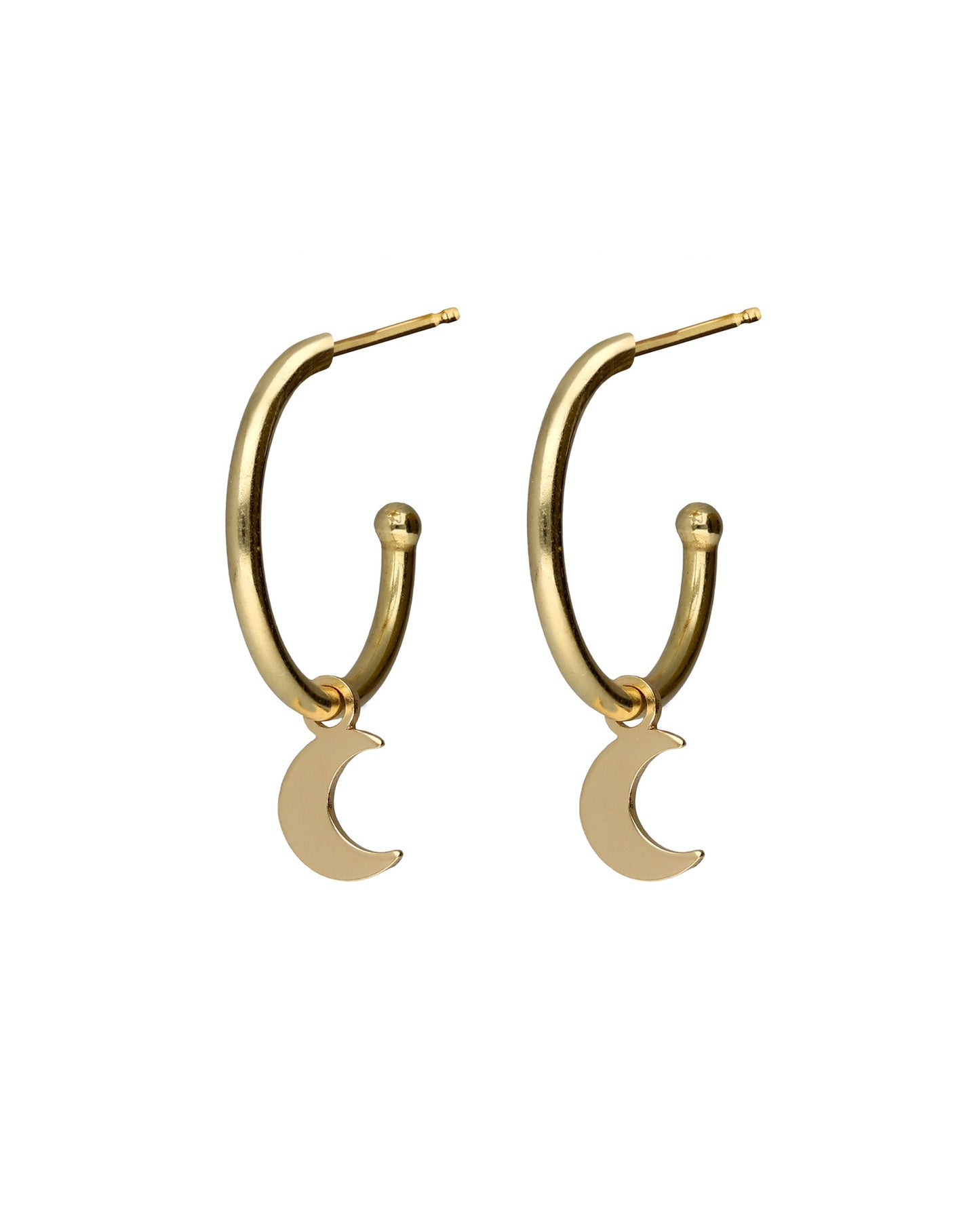 Pendientes aro luna Alpina en Plata baño Oro