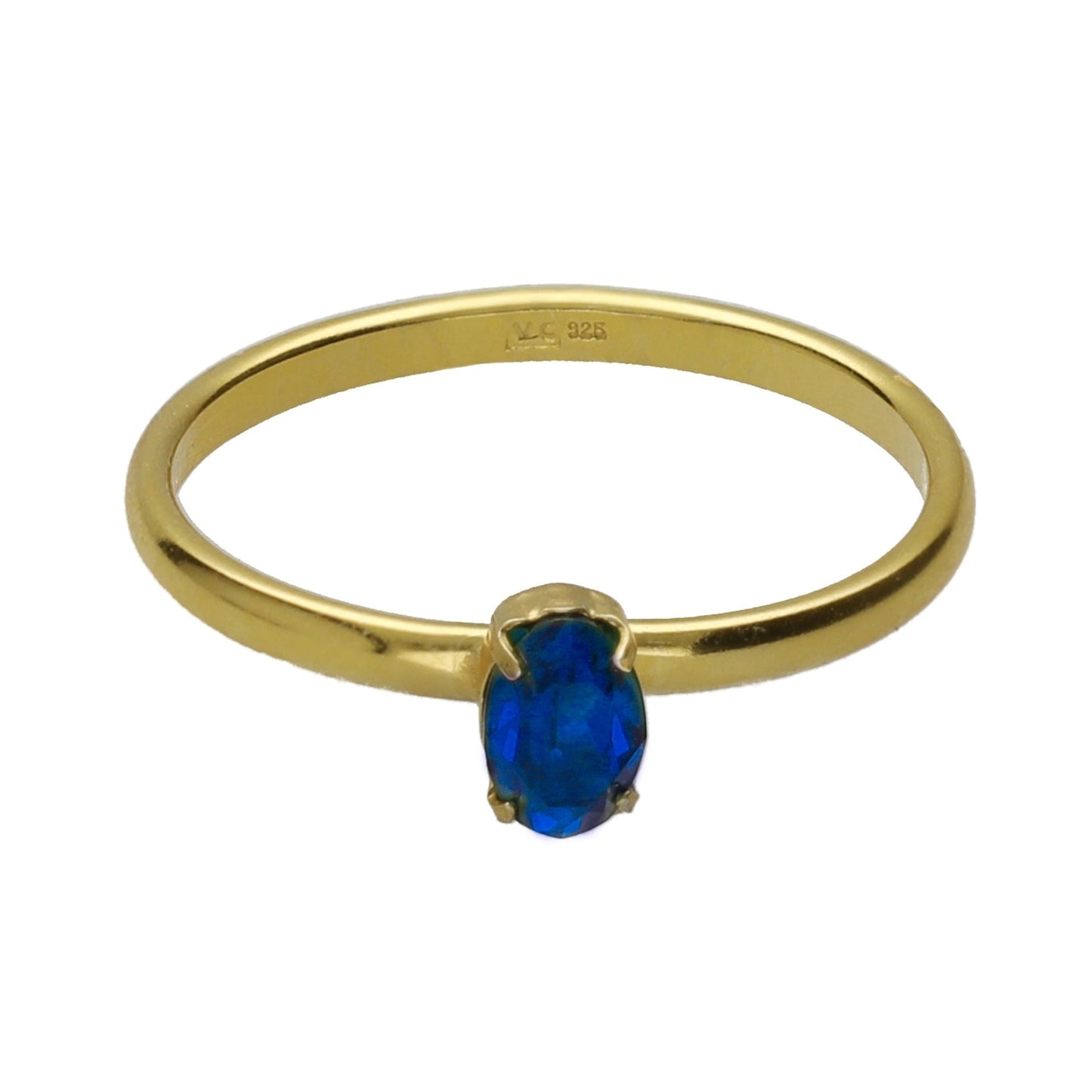 Anillo ajustable Cinnamon oval cristal en Plata baño Oro