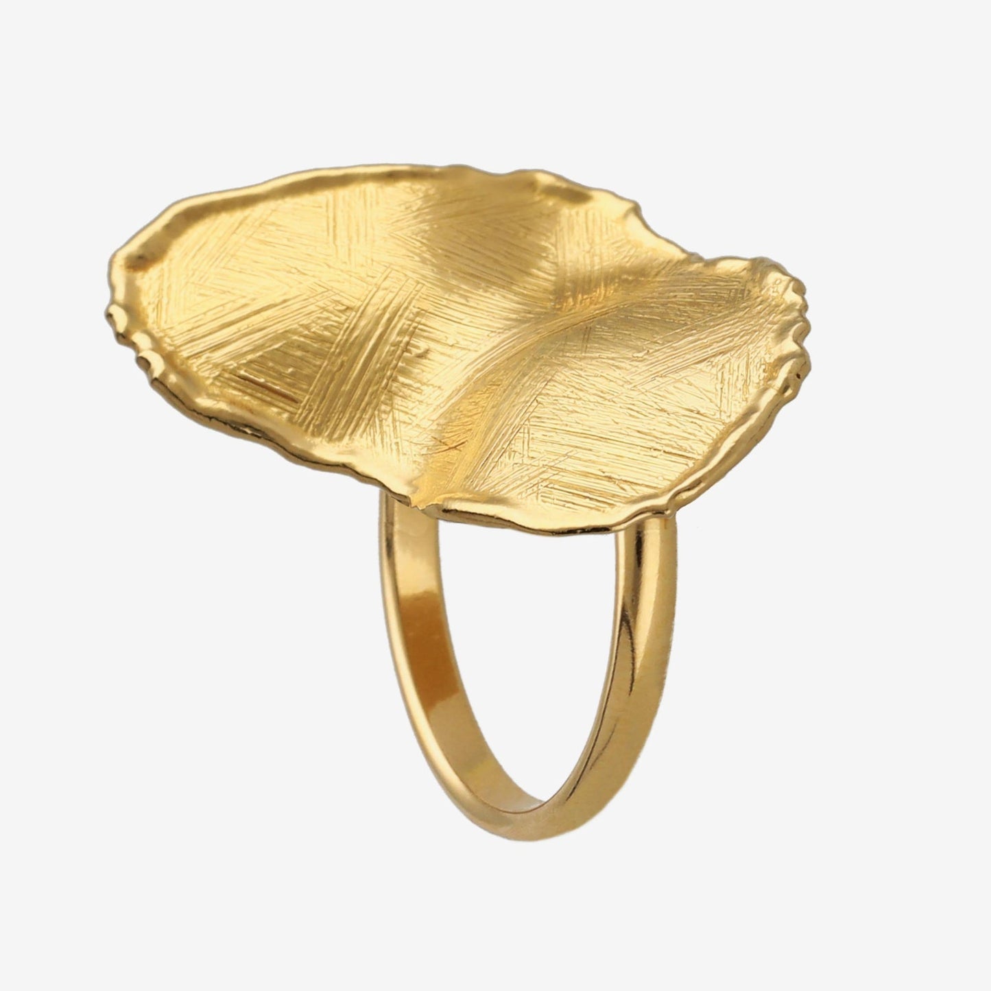 Anillo ajustable New York textura oval en Plata