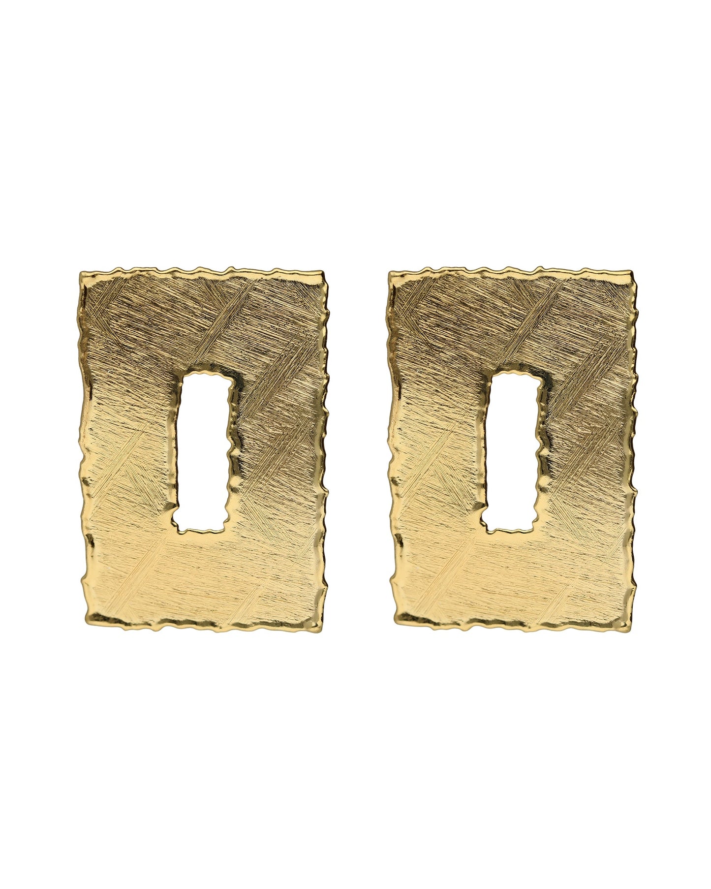 Pendientes largos textura rectángulo Alaska en Plata