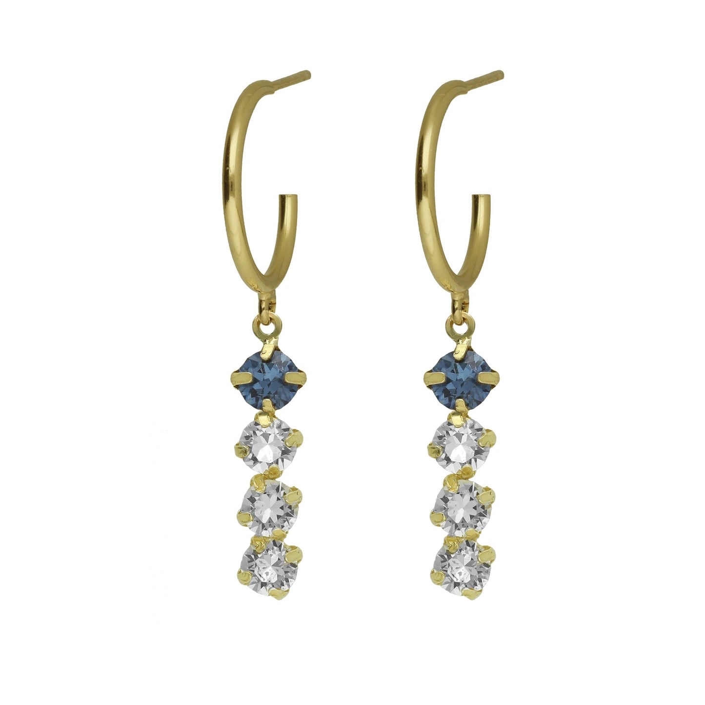 Pendientes aro Fadhila cristal en Plata baño Oro