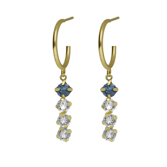 Pendientes aro Fadhila cristal en Plata baño Oro