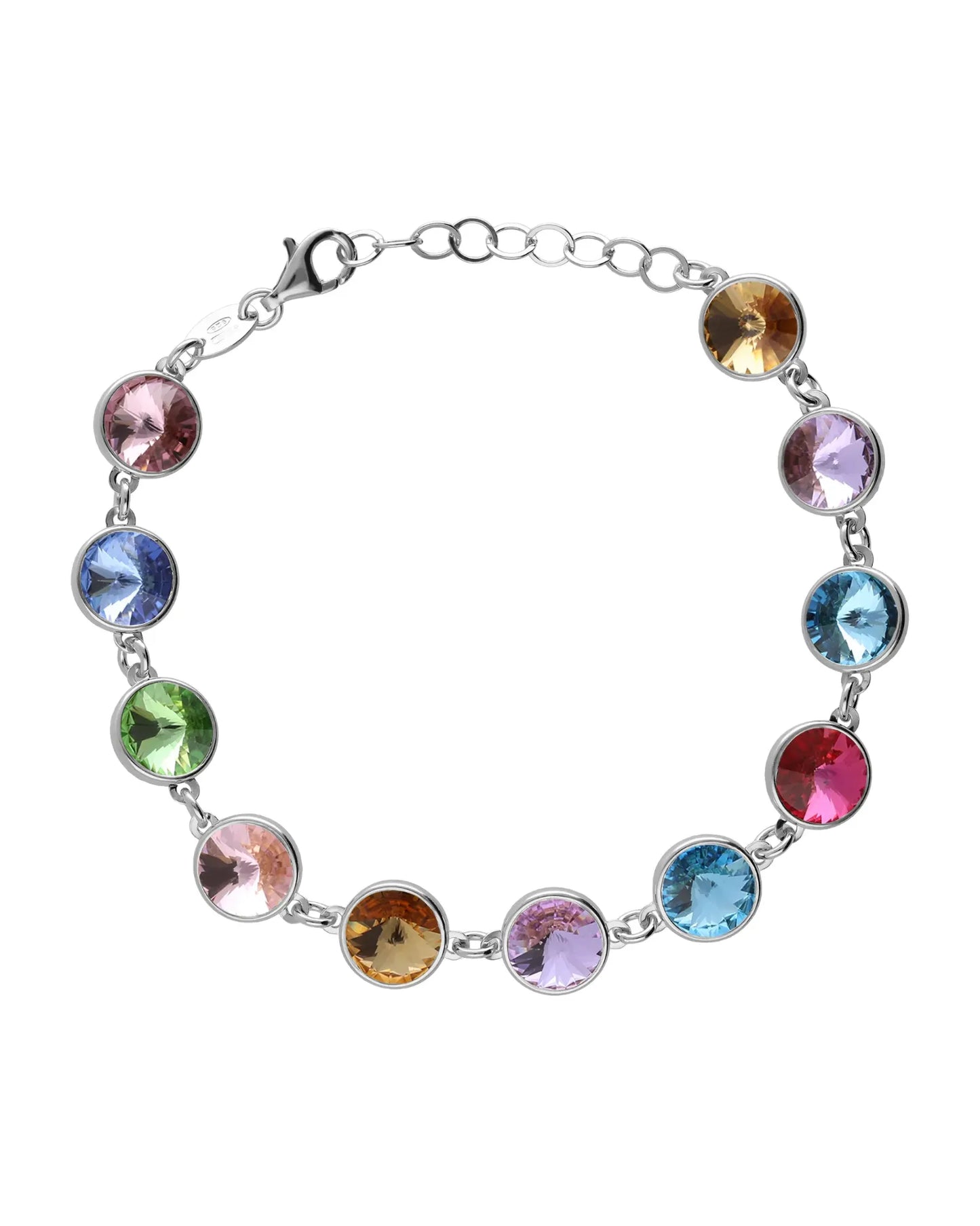 Pulsera Basic círculo 9mm cristal en Plata baño rodio