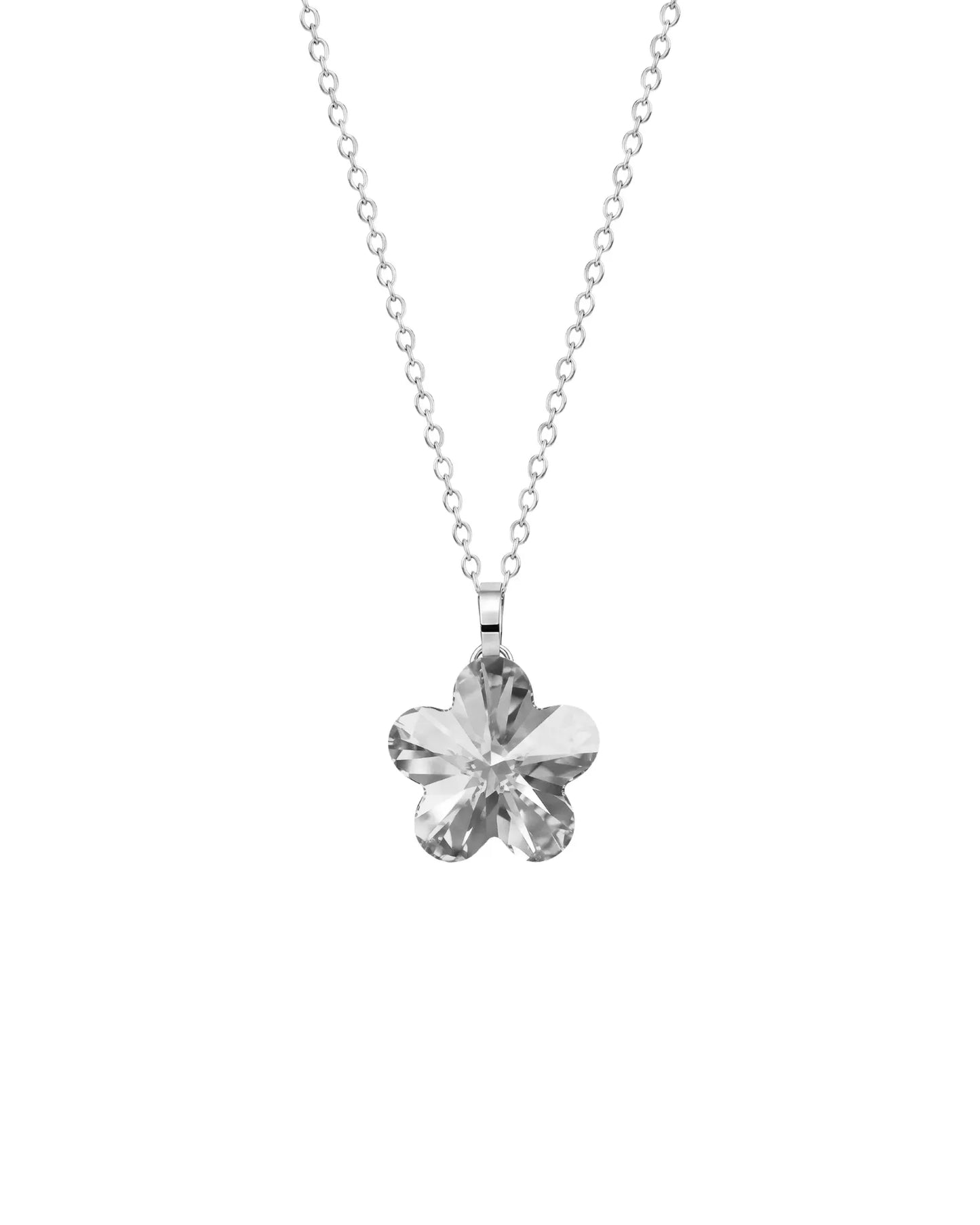 Collar corto Fantasy trébol cristal en Plata baño rodio