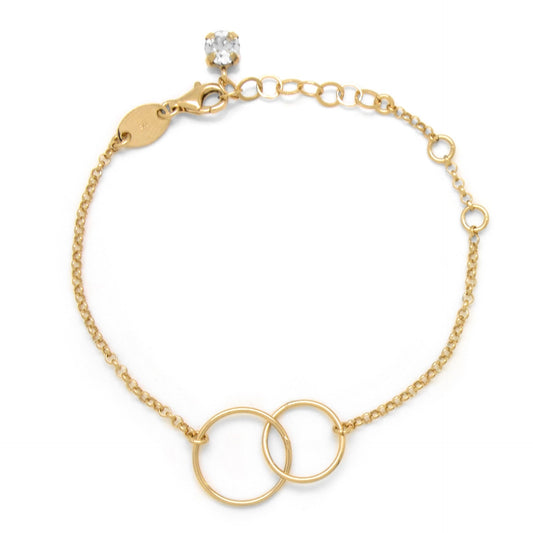 Pulsera Minimal círculo cristal blanco en Plata