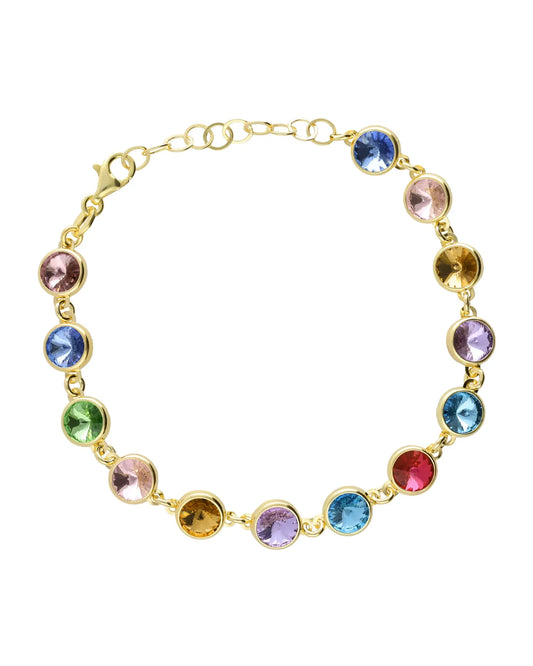 Pulsera Carmen círculo cristal en Plata baño Oro